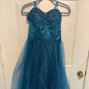Peacock blue dress